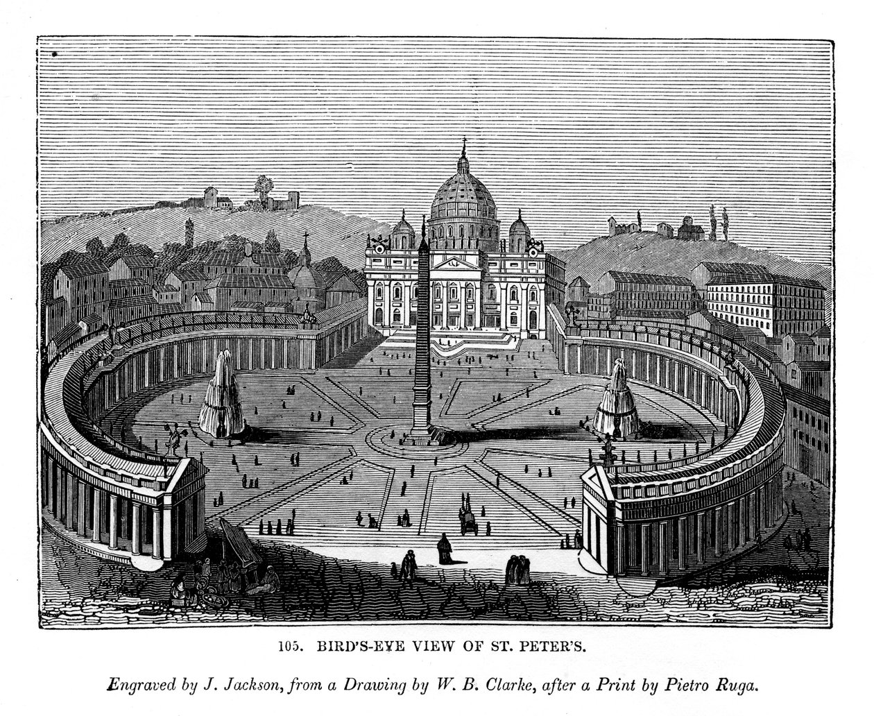 Vogelperspektive von St. Peter, 1843 von J. Jackson