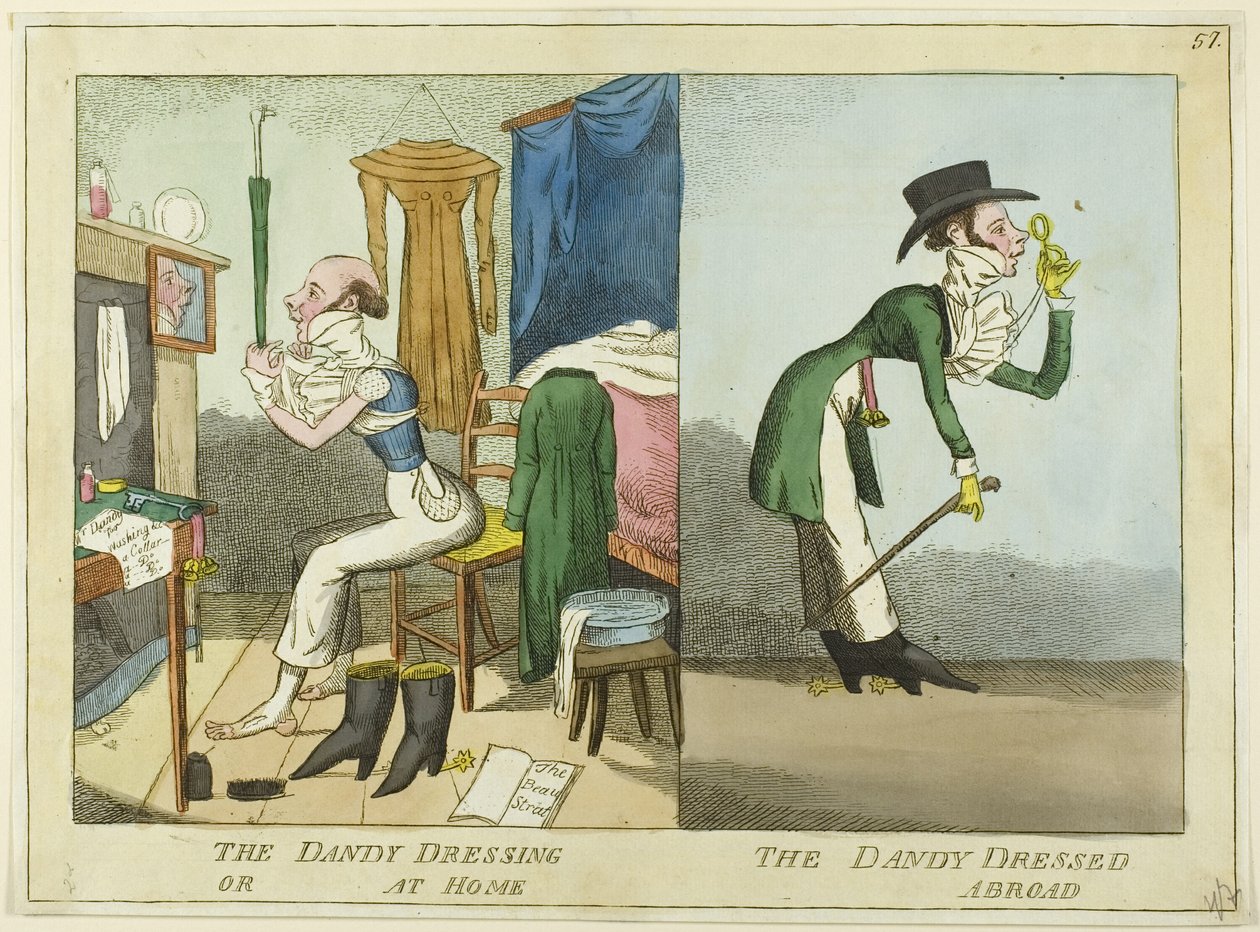 Der Dandy beim Ankleiden; Der Dandy angekleidet von J. Lewis Marks