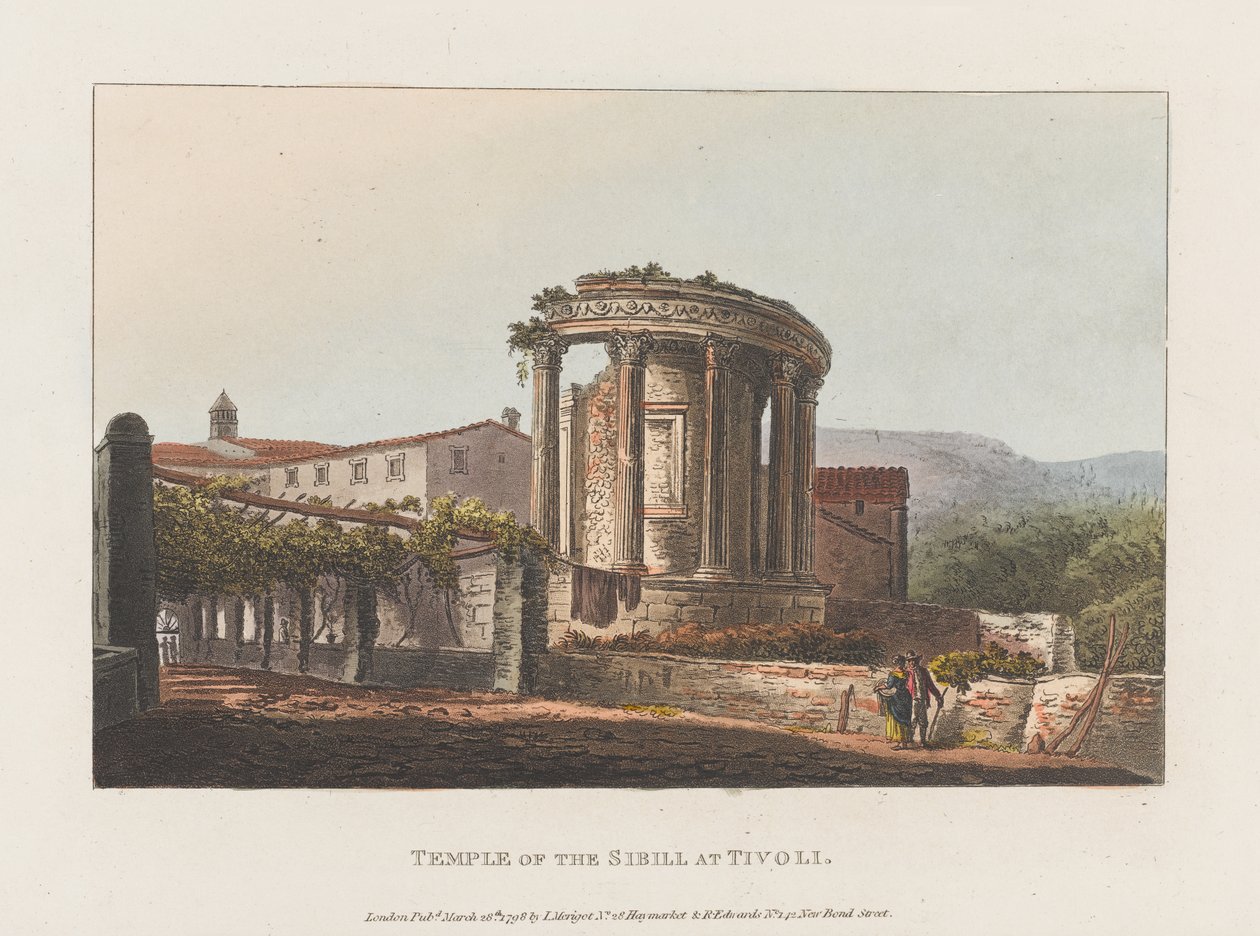 Tempel der Sibylle in Tivoli von J. Merigot