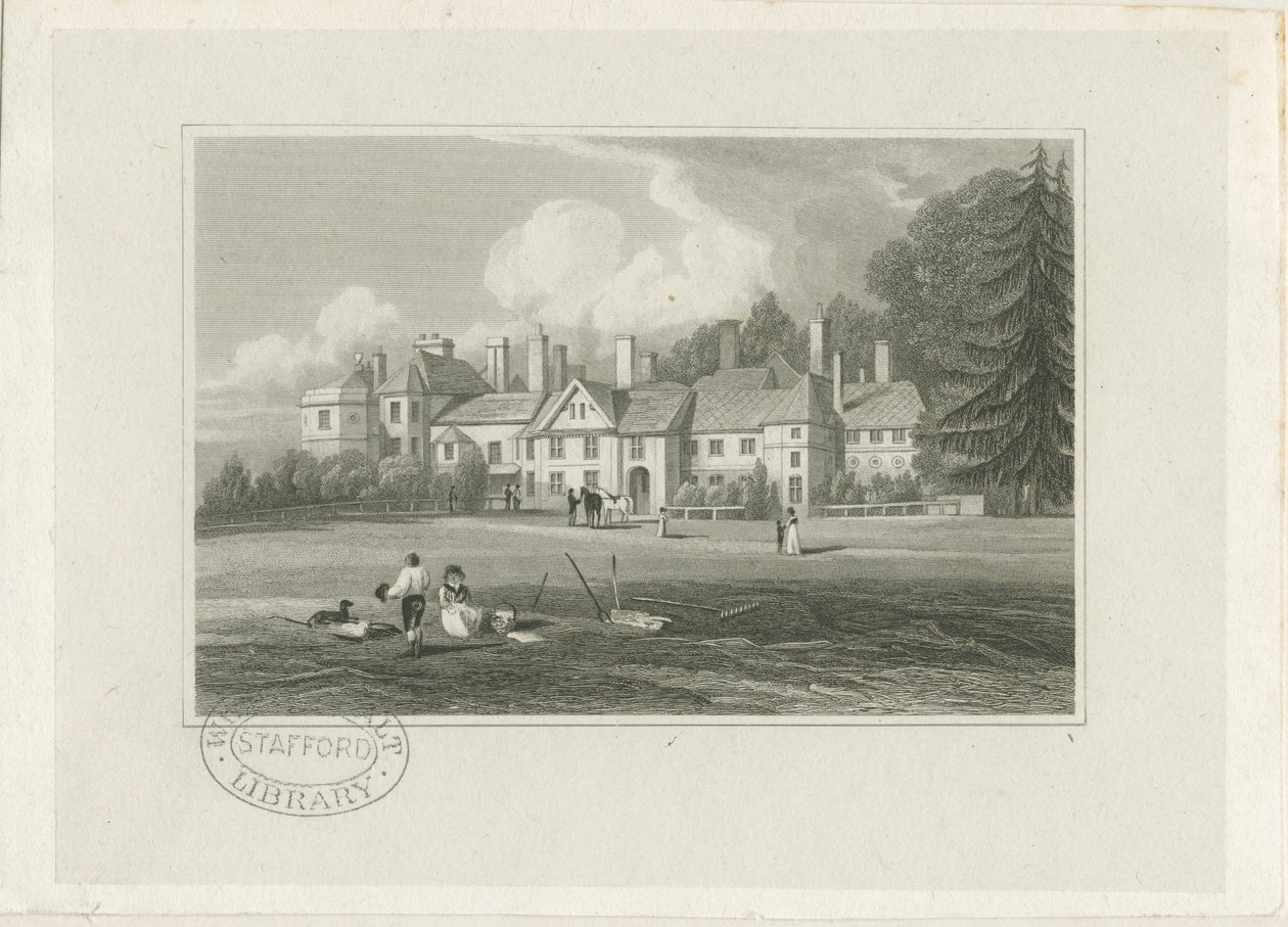 Hagley Hall: Gravur, undatiert [1780-1847] von John Preston Neale