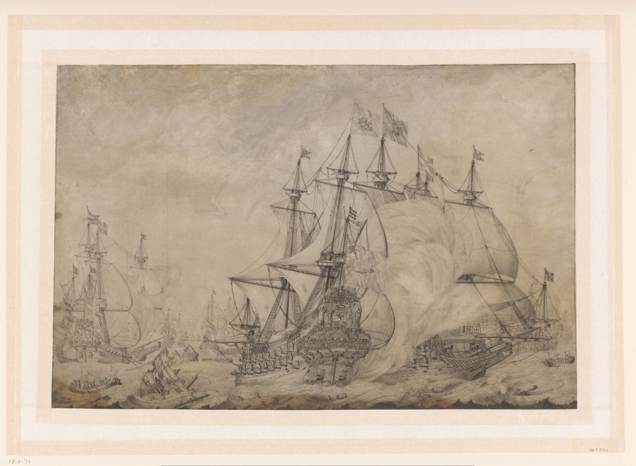 Seeschlacht bei Terheide, 1653 von J. Plas