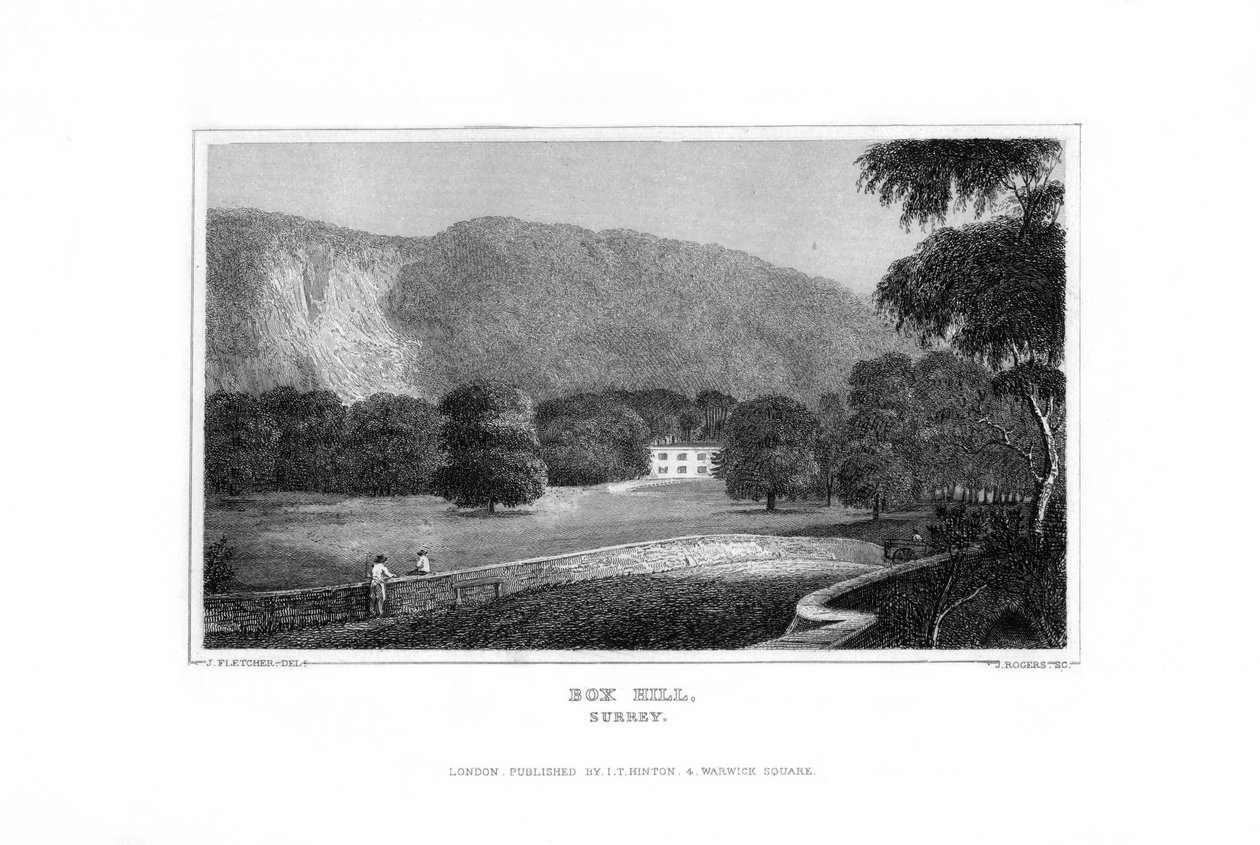 Box Hill, Surrey, 1829 von J. Rogers