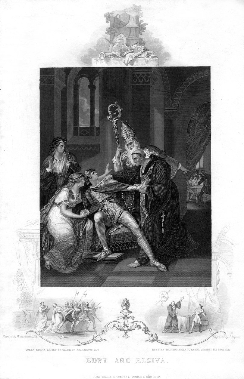 Edwy und Elgiva, 19. Jahrhundert von J. Rogers