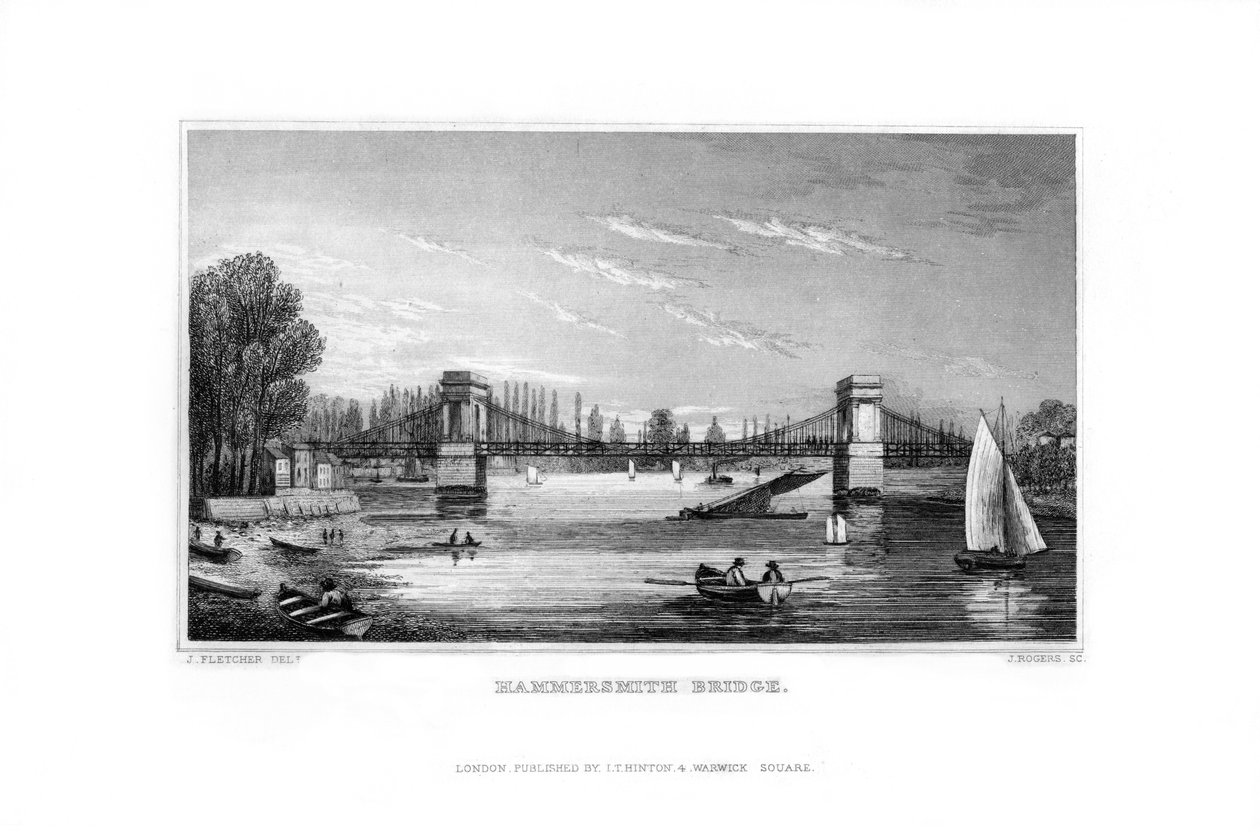 Hammersmith-Brücke, Hammersmith, London von J. Rogers