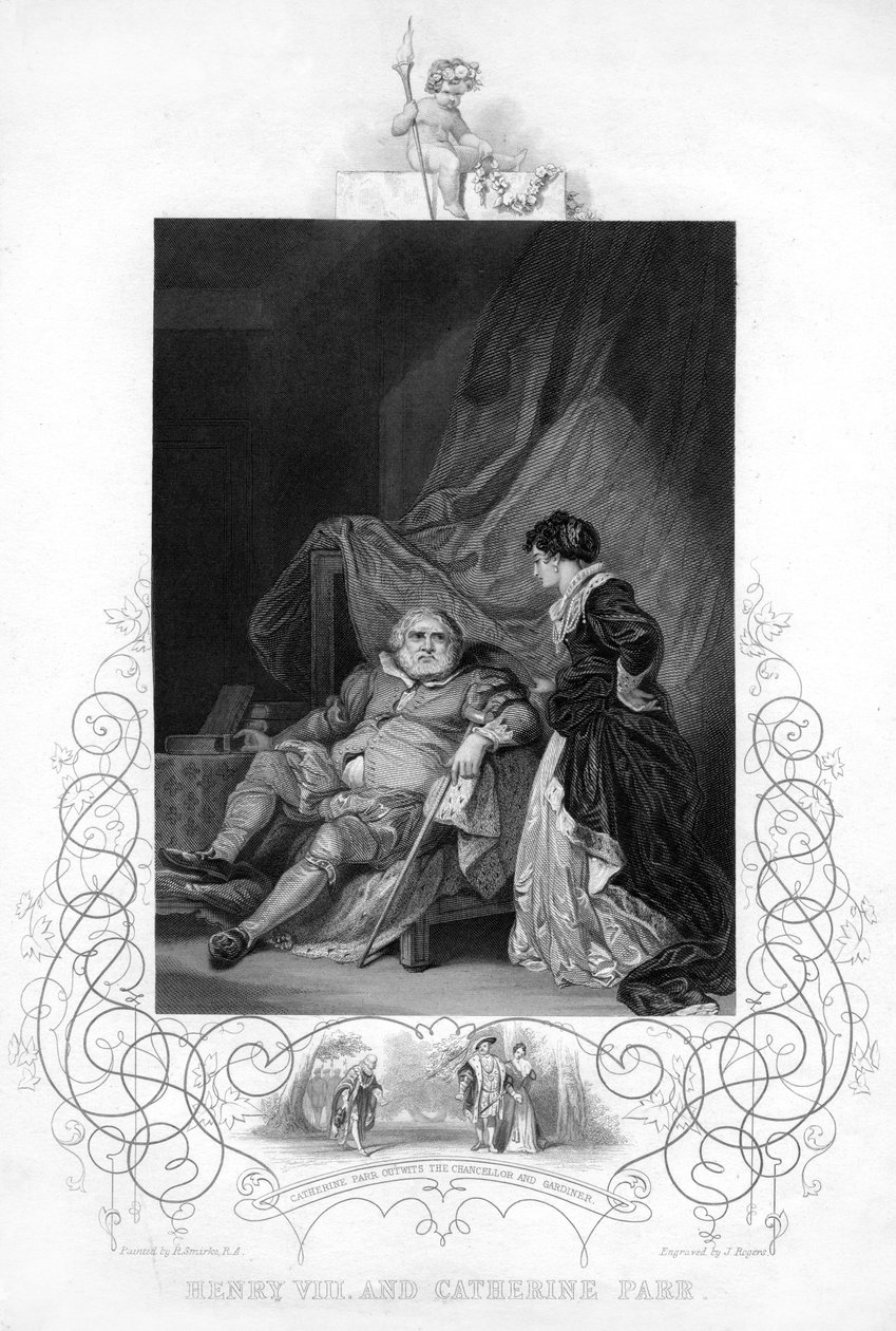 Heinrich VIII. und Catherine Parr, 19. Jahrhundert von J. Rogers