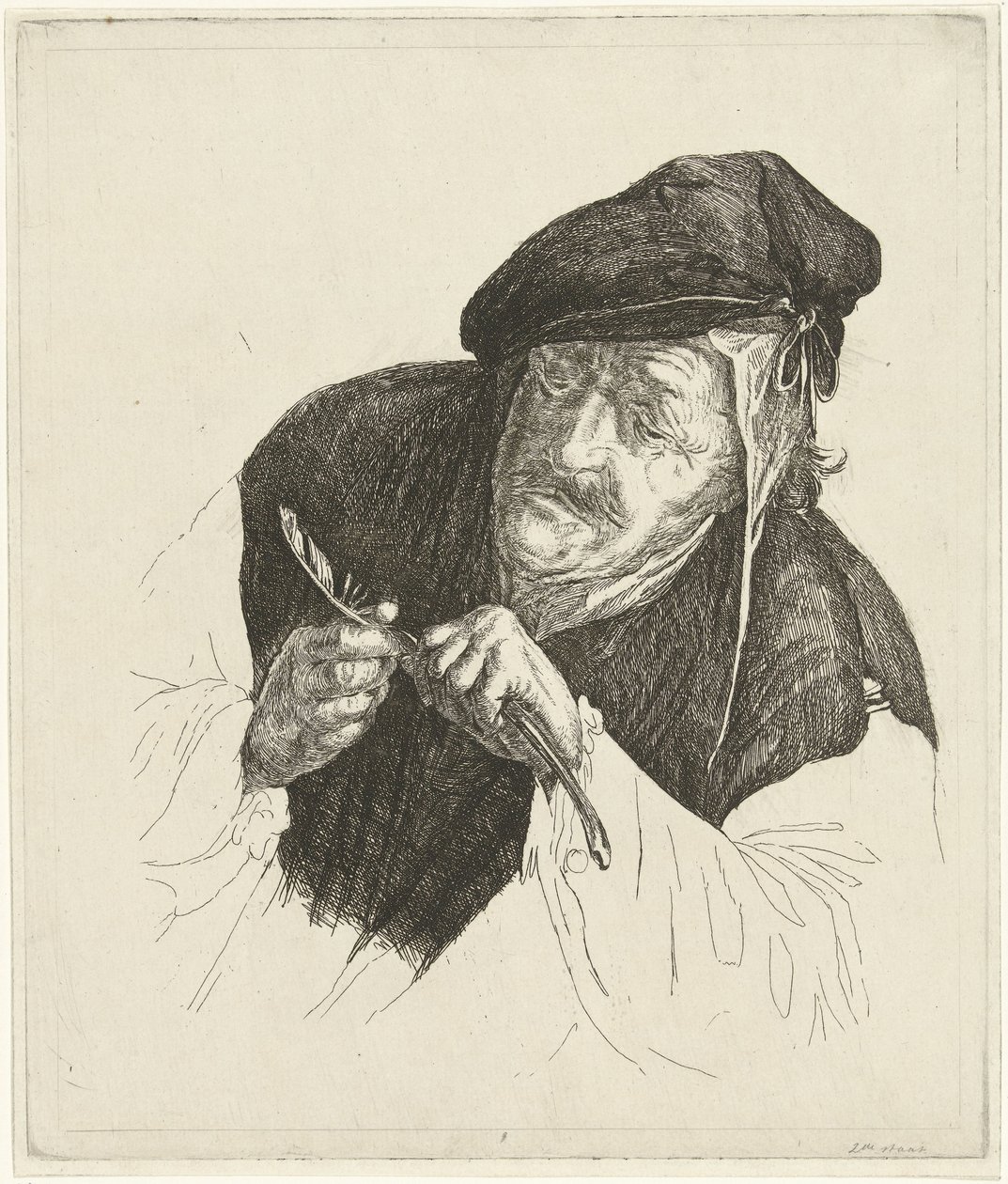 Mann pflegt seine Feder von Jabes Heenck