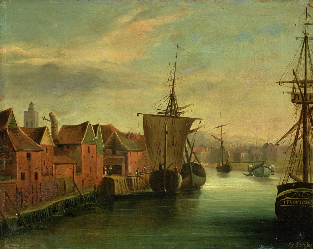 St. Catherines Kai, Ipswich, um 1830 von Jabez Hare