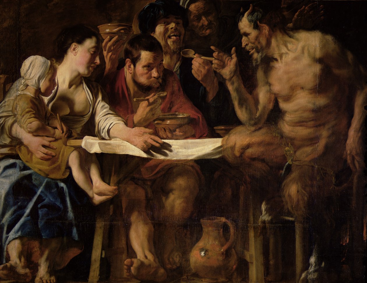 Satyr und Bauer, 1620 von Jacob Jordaens