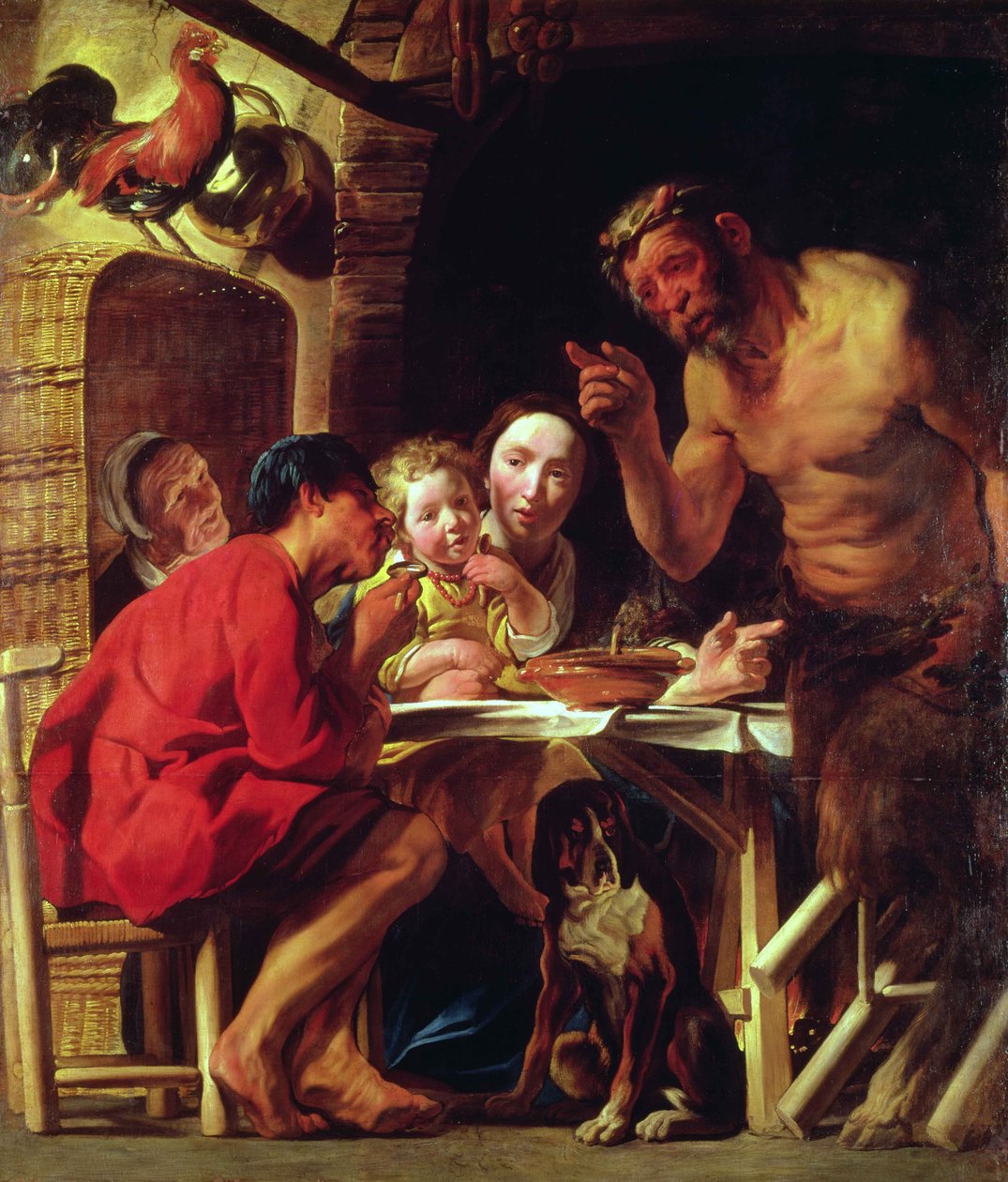 Die Bauern und der Satyr von Jacob Jordaens