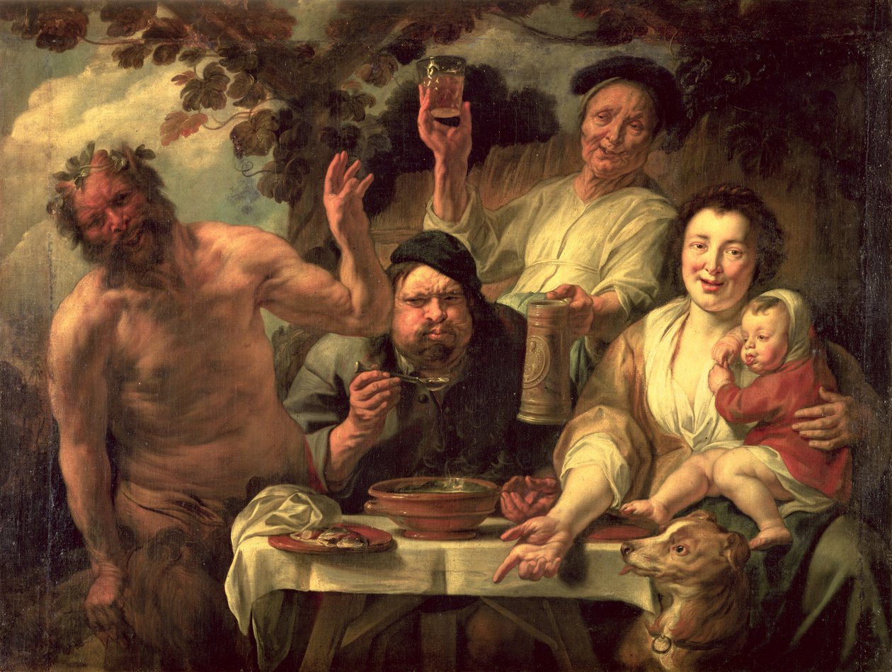 Der Satyr und die Bauern von Jacob Jordaens