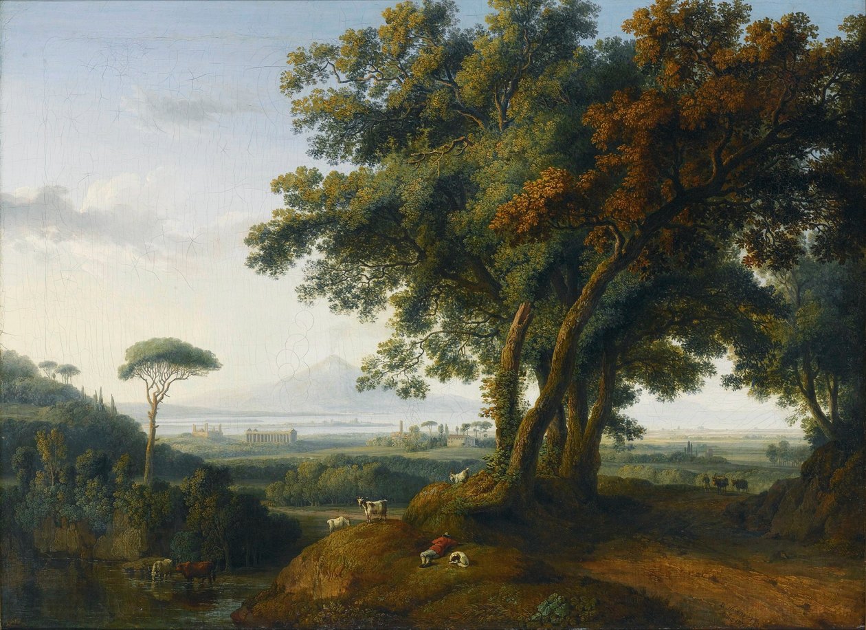 Ein italienisches Capriccio Veduta von Jacob Philippe Hackert