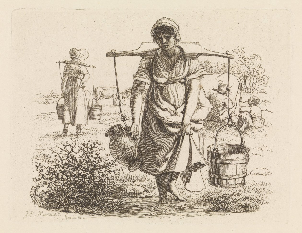 Zwei Milchmädchen von Jacob Ernst Marcus