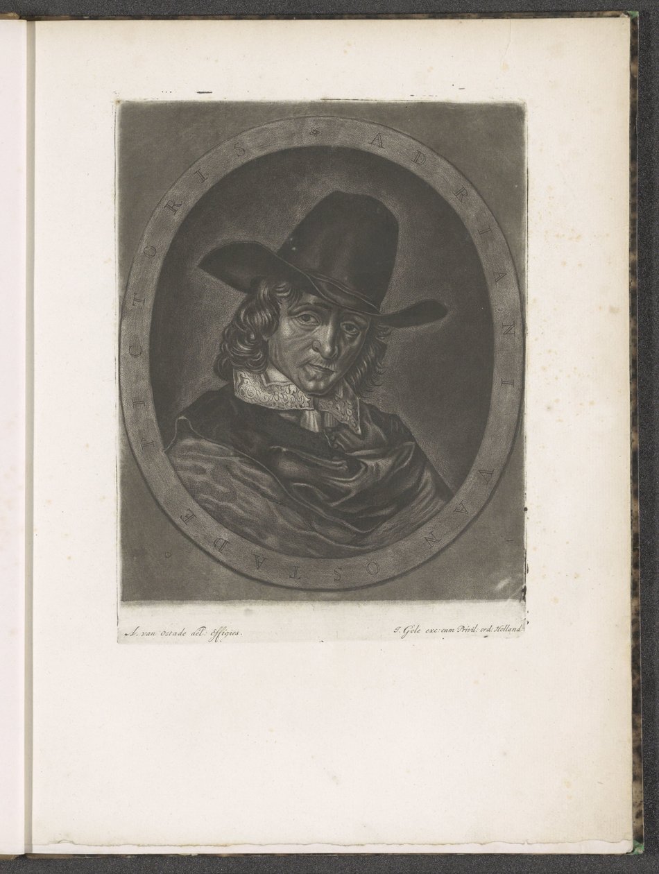 Portret van Adriaen van Ostade von Jacob Gole