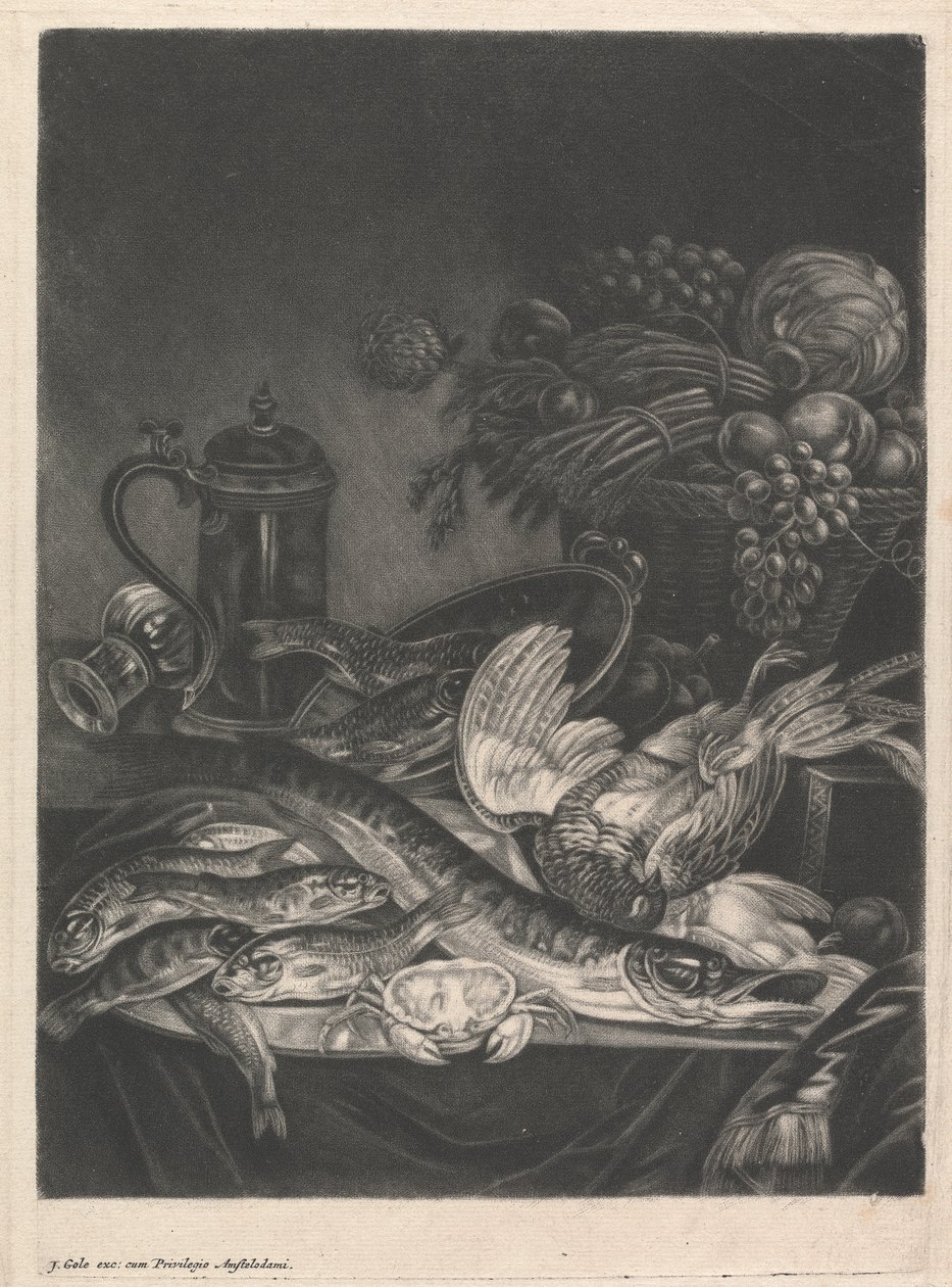 Stillleben mit Fisch und Geflügel von Jacob Gole