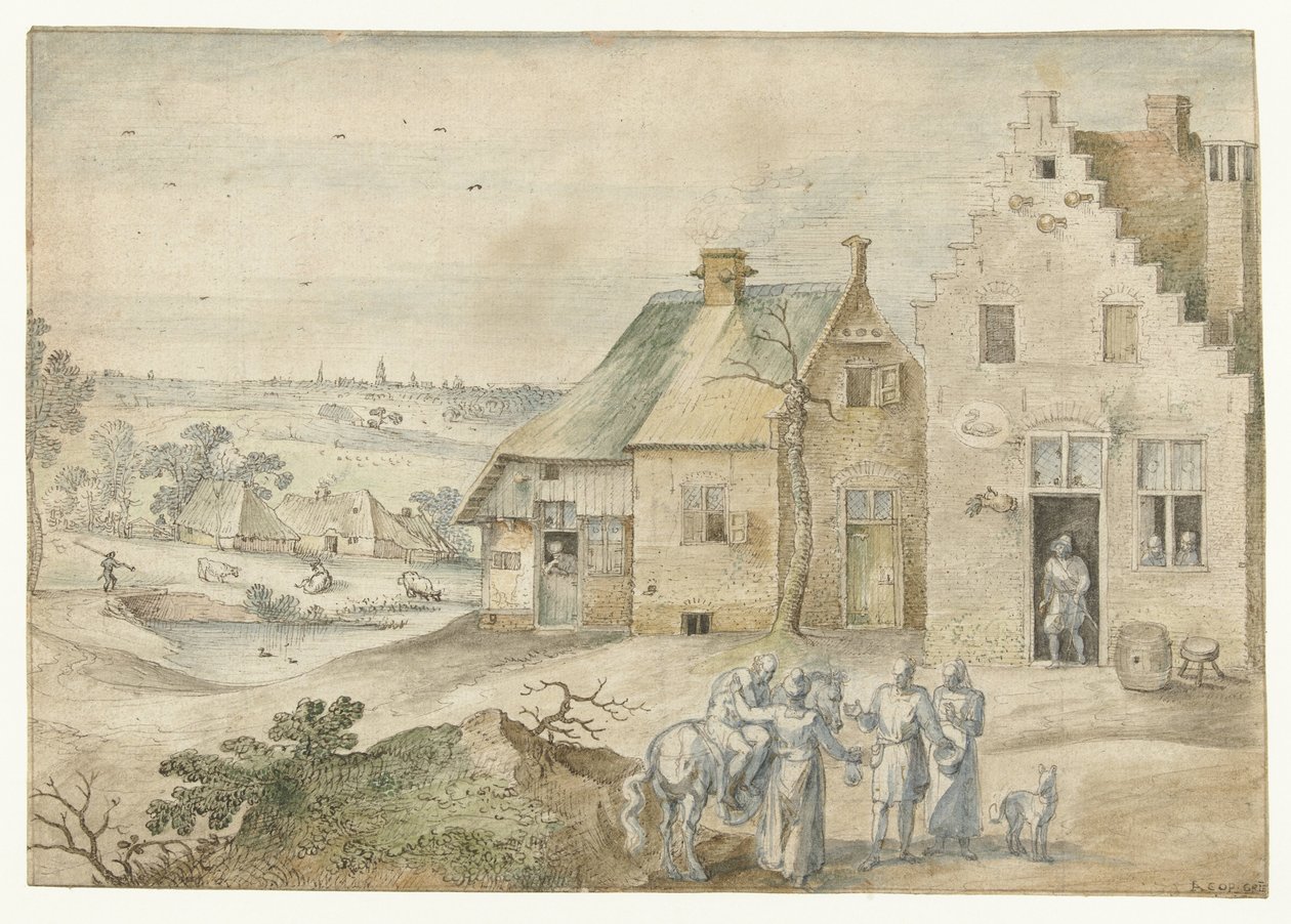 Landschaft mit dem barmherzigen Samariter von Jacob Grimmer