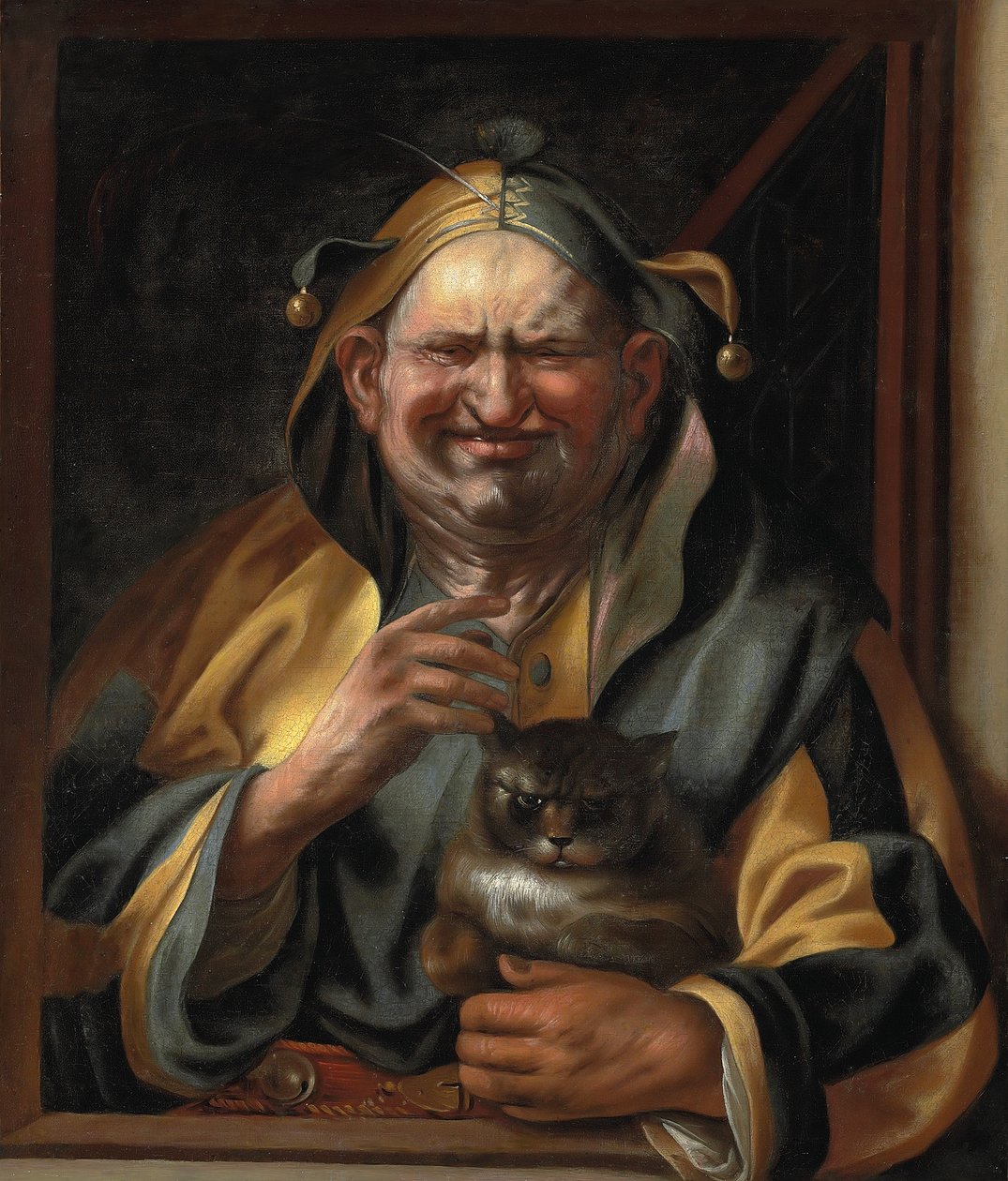 Ein Narr mit einer Katze von Jacob Jordaens