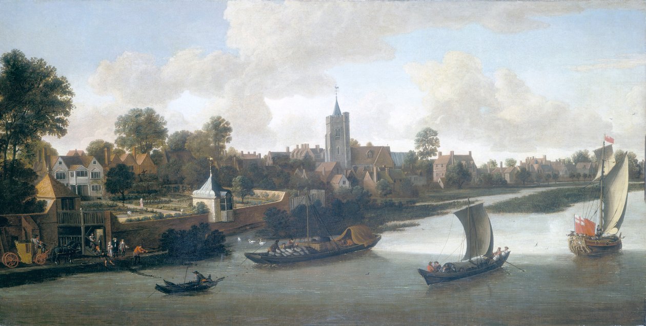 Chiswick vom Fluss, ca. 1675 von Jacob Knyff