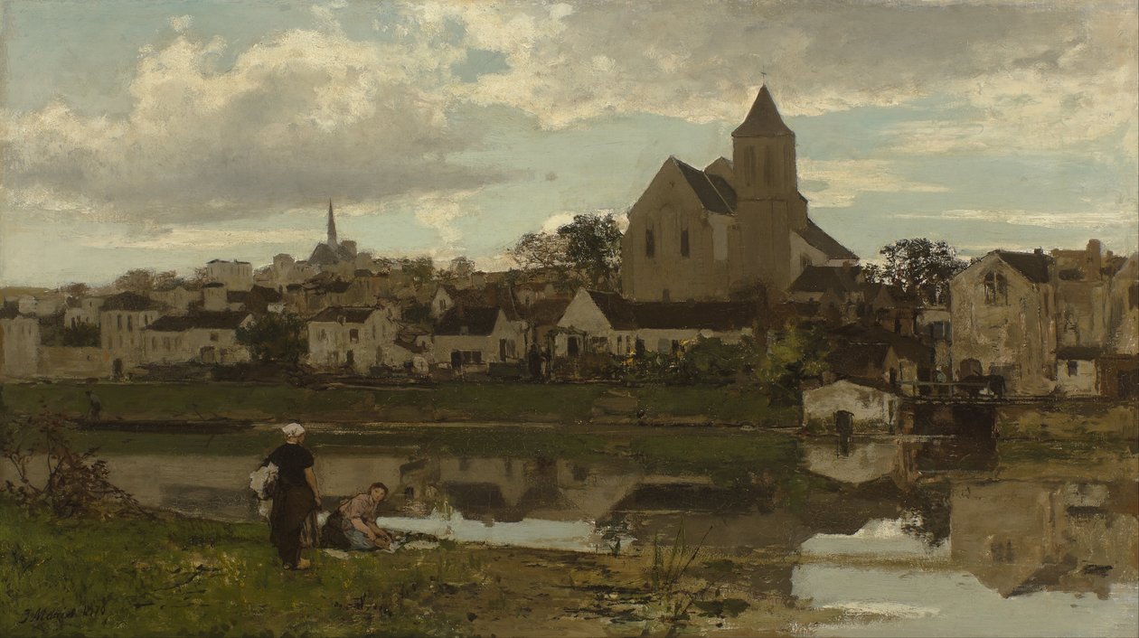 Gezicht op Montigny-sur-Loing von Jacob Maris