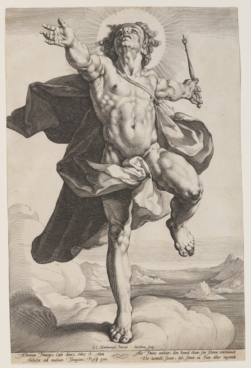 Apollo in den Wolken von Jacob Matham