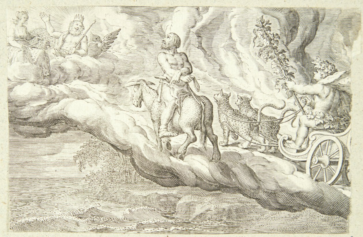 Bacchus und Vulkan kehren zum Olymp zurück von Jacob Matham