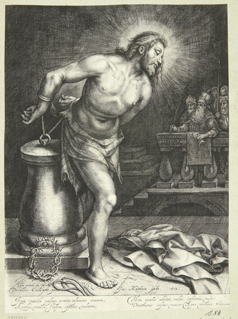 Jesus an der Säule (nach der Geißelung) von Jacob Matham