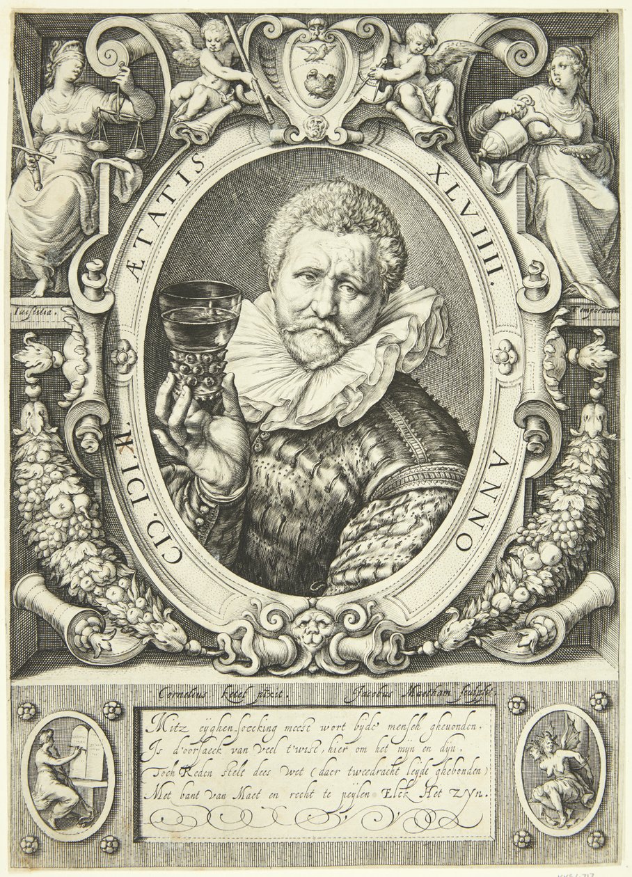 Porträt von Vincent Jacobsz. Coster von Jacob Matham