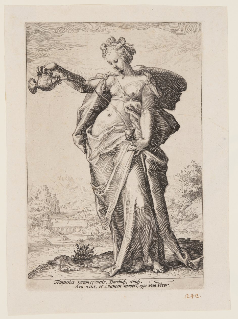 Mäßigkeit, aus Die Tugenden von Jacob Matham