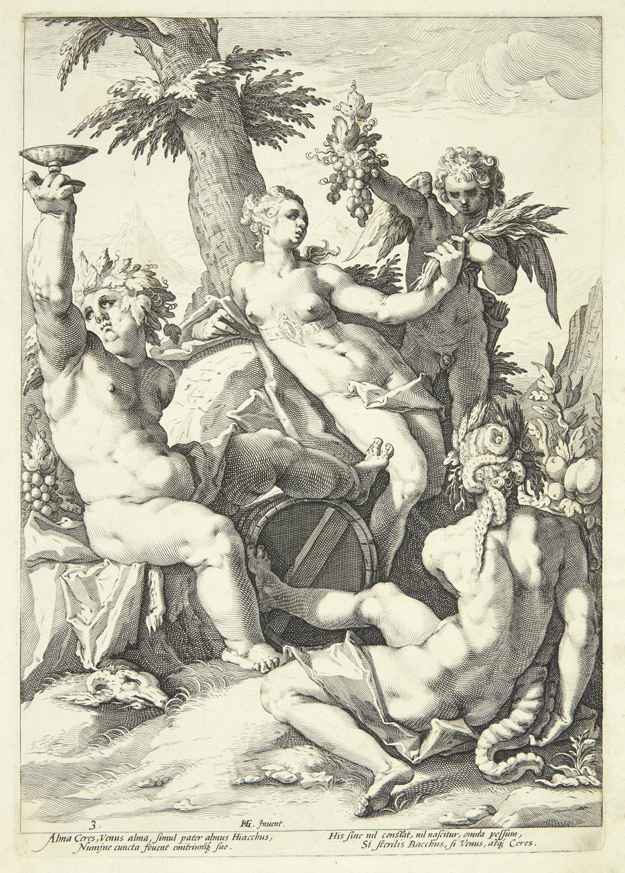 Ohne Ceres und Bacchus friert Venus von Jacob Matham