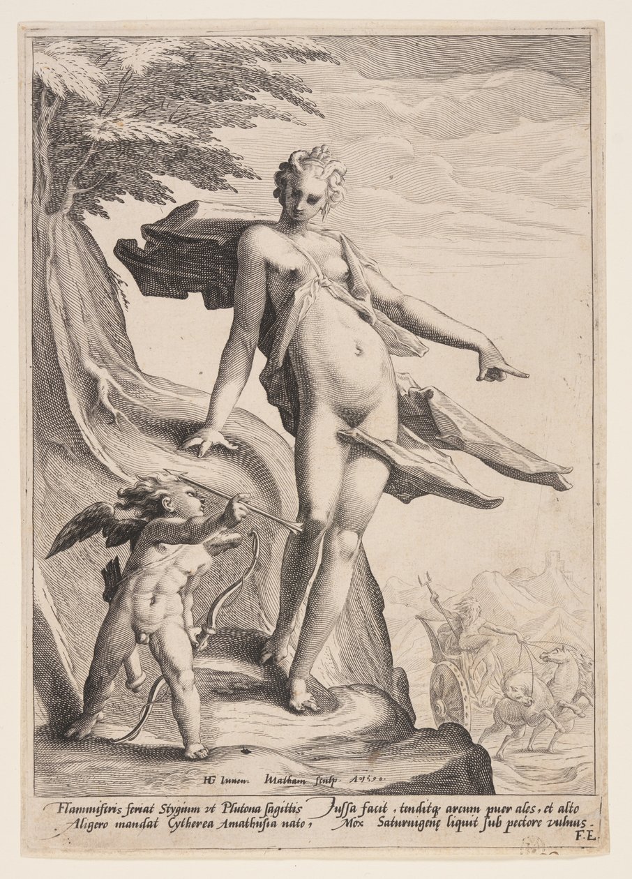 Venus, Amor und Pluto von Jacob Matham