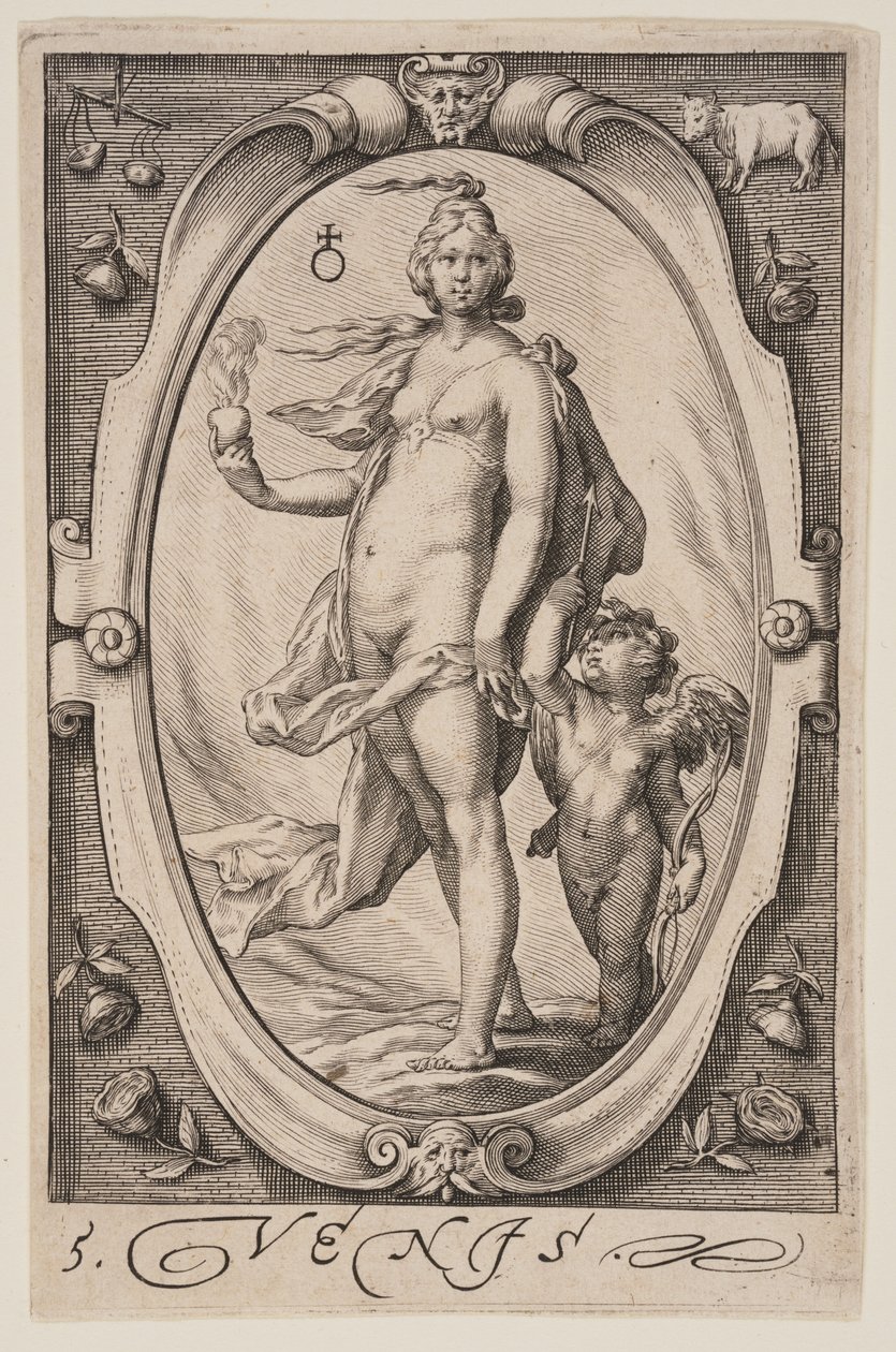 Venus, aus Die Sieben Planeten von Jacob Matham