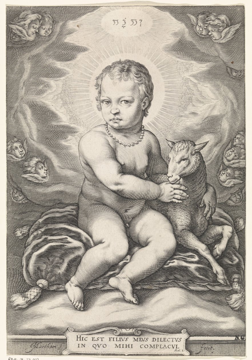 Sitzendes Christuskind mit Lamm von Jacob Matham