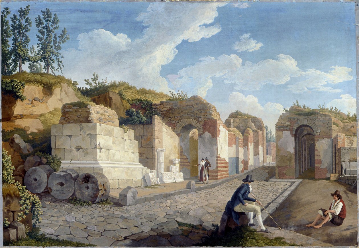 Das Herculaneum-Tor in Pompeji von Jacob Philipp Hackert