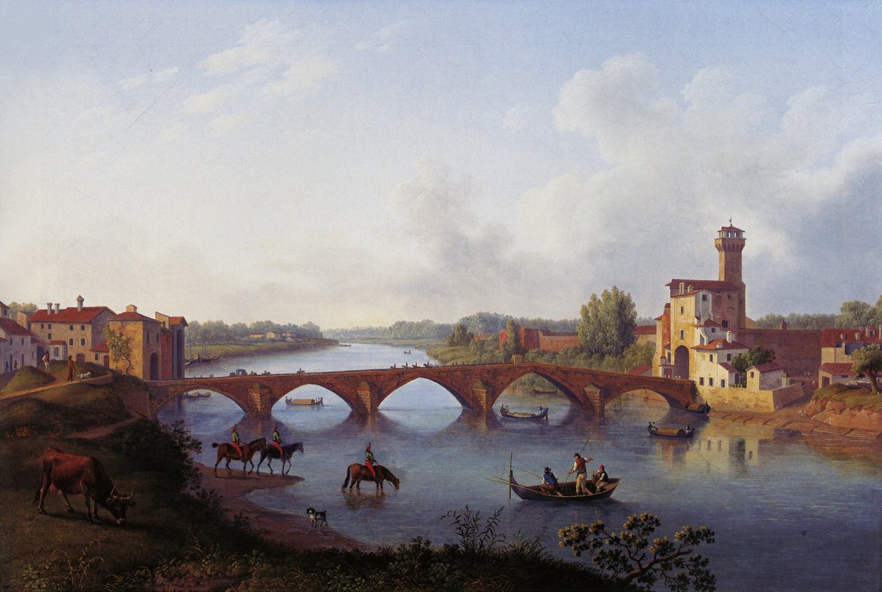 Die Ponte a Mare in Pisa von Jacob Philipp Hackert