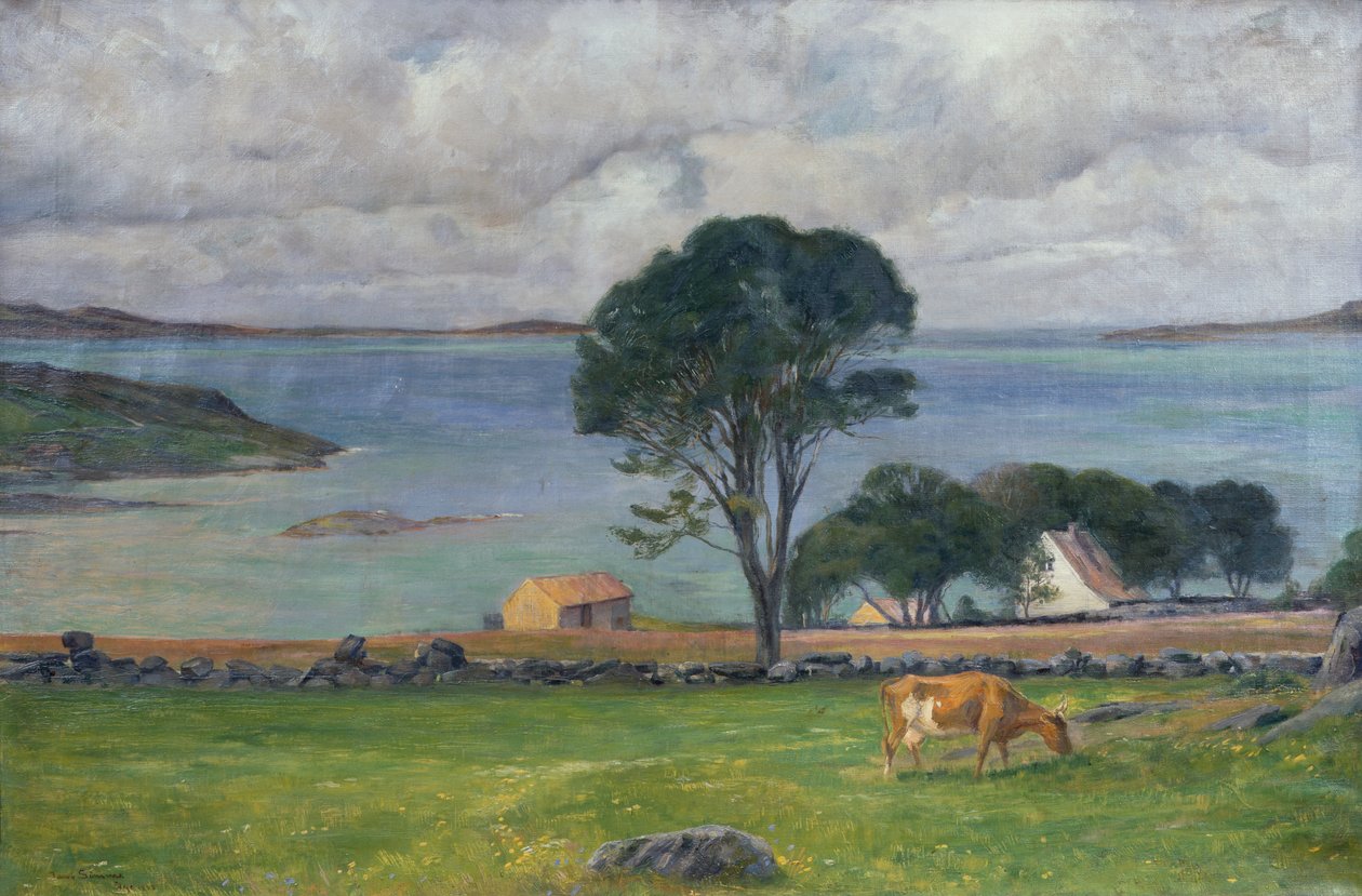 Kühe in der Landschaft von Jacob Sømme
