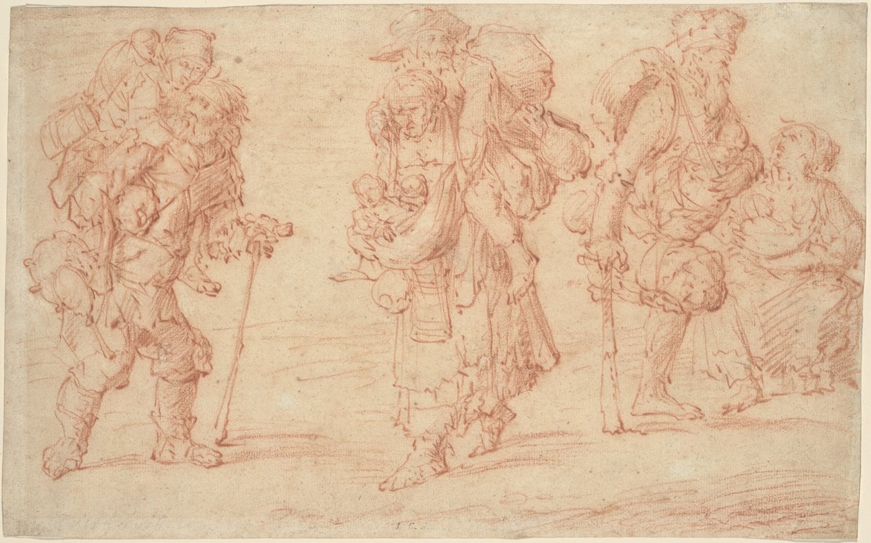 Drei Paare von Bettlern mit Babys von Jacob Weyer