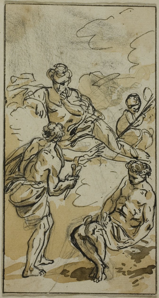 Göttin erscheint zwei Figuren von Jacob Wilhelm Mechau