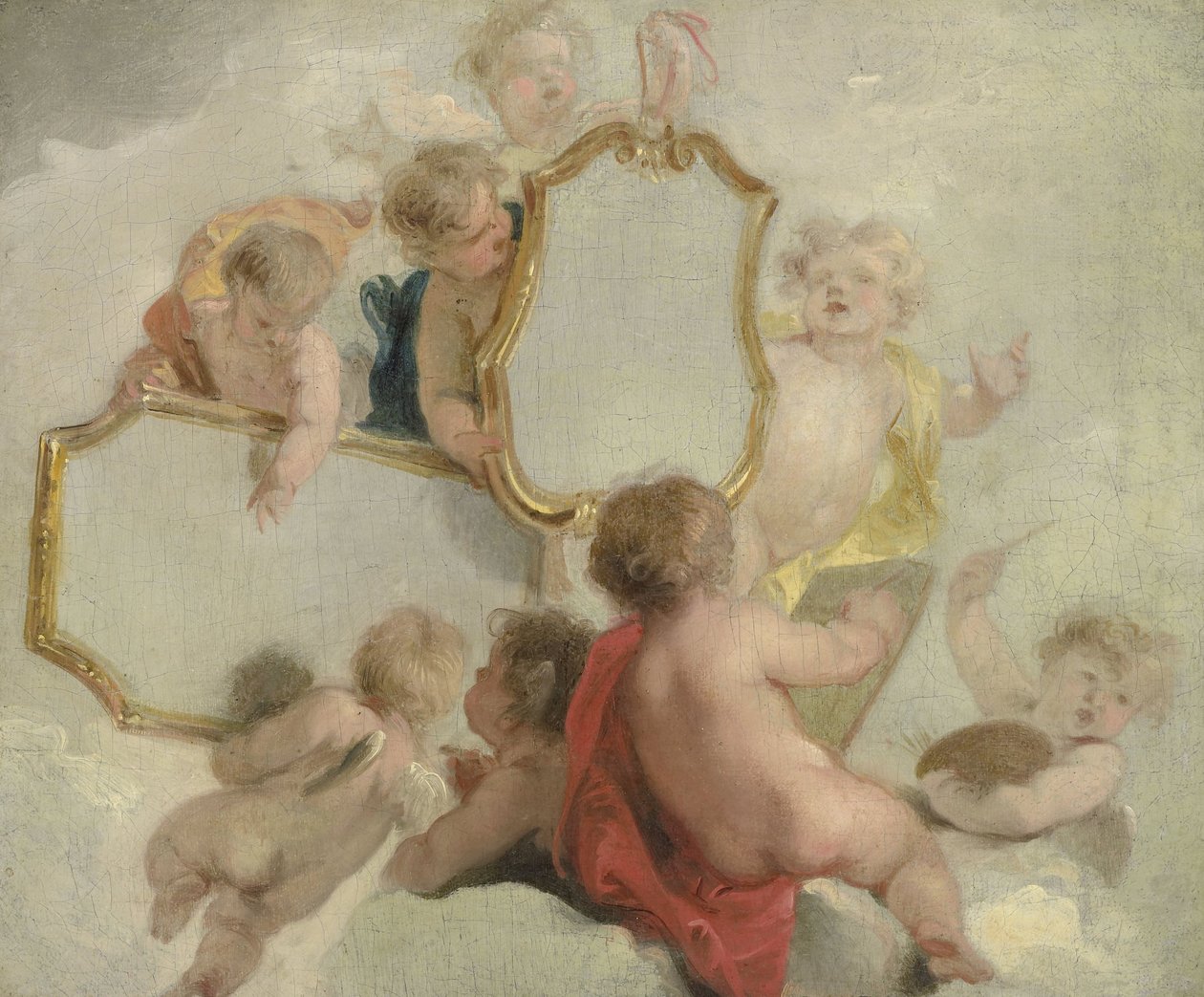 Putti mit Spiegeln von Jacob de Wit