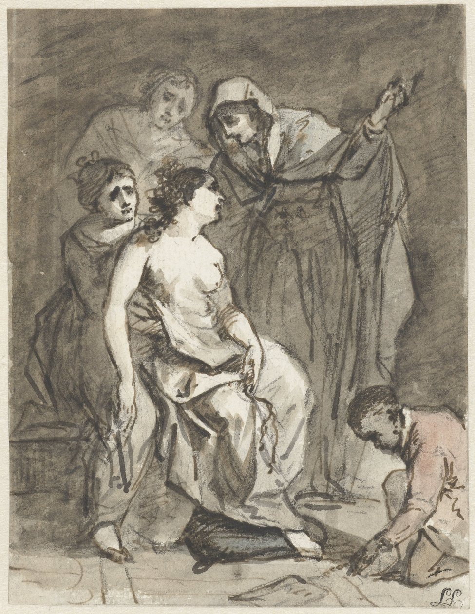 Skizze einer büßenden Magdalena (?) von Jacob de Wit