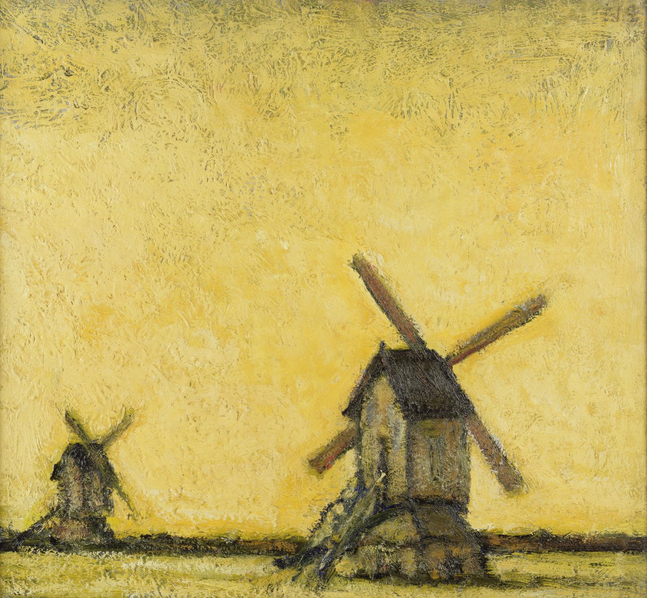 Landschaft mit zwei Windmühlen, ca. 1900 von Jacobs Smits