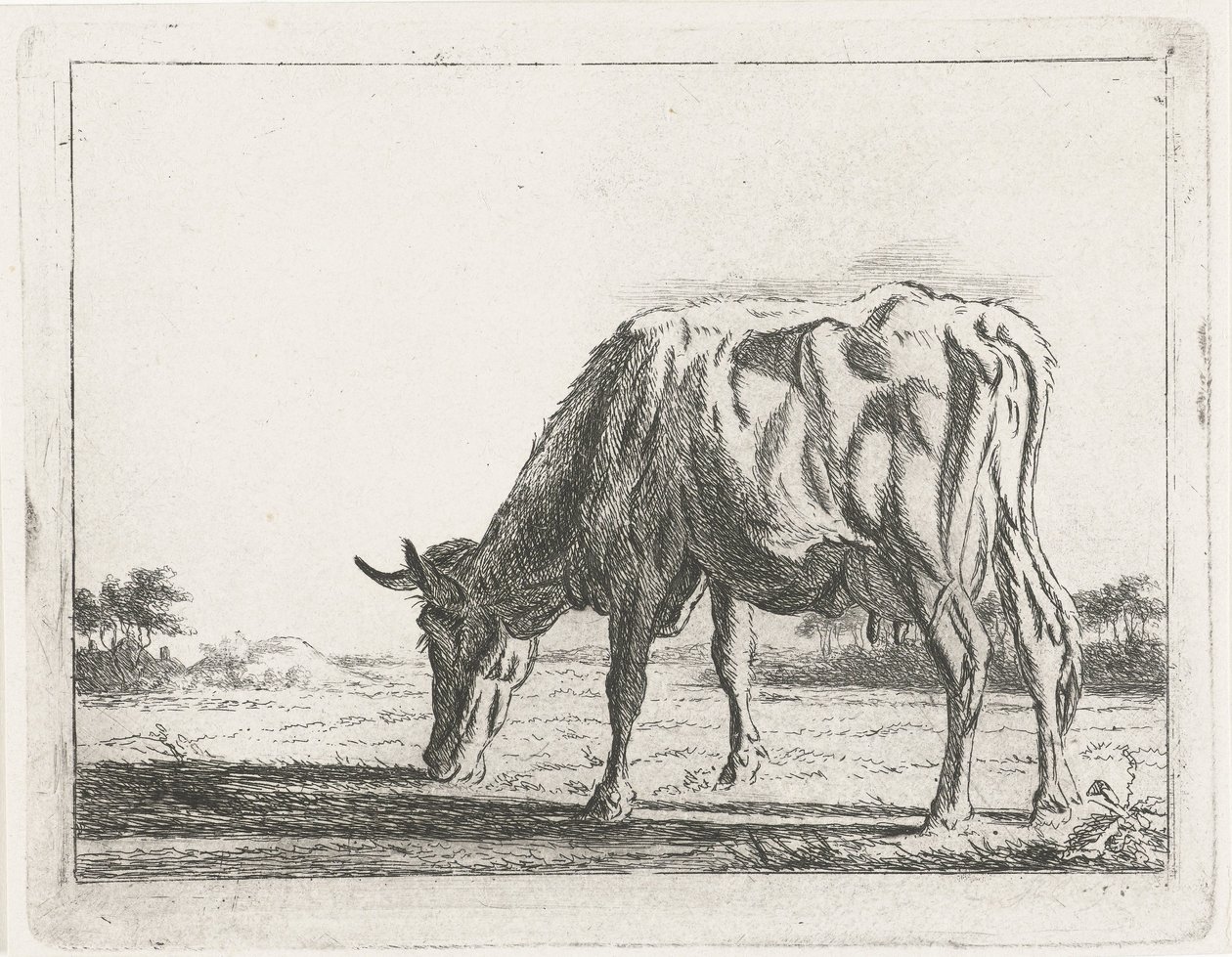 Weidende Kuh von Jacobus Cornelis Gaal