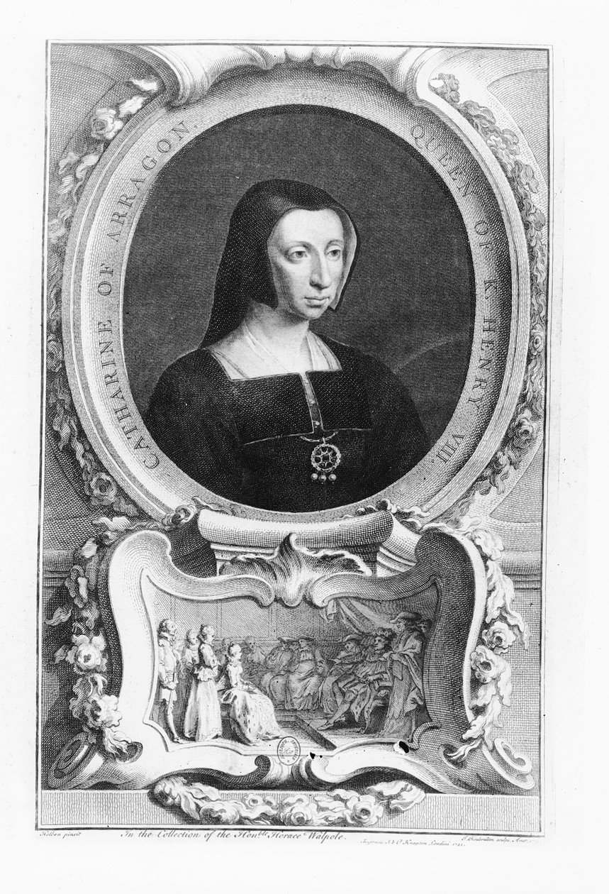 Porträt von Katharina von Aragon, 1743 von Jacobus Houbracken