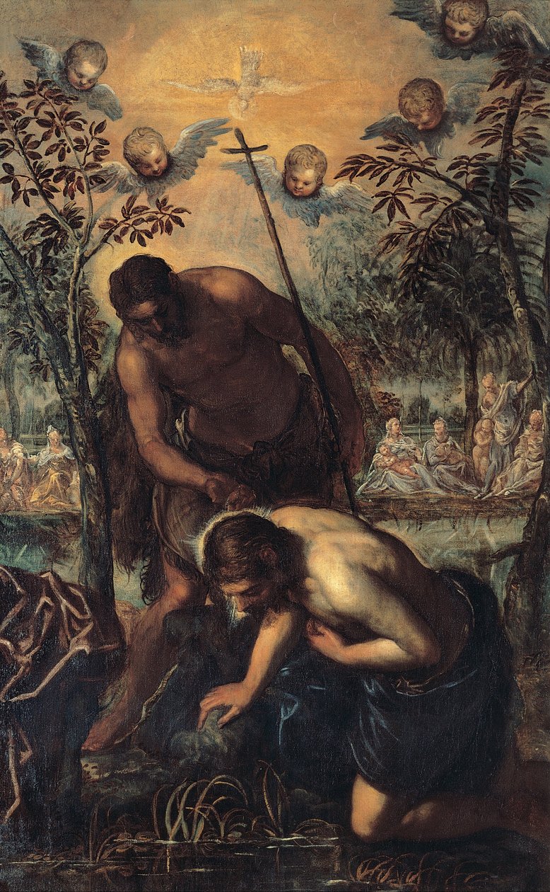 Taufe Christi von Jacopo Robusti Tintoretto
