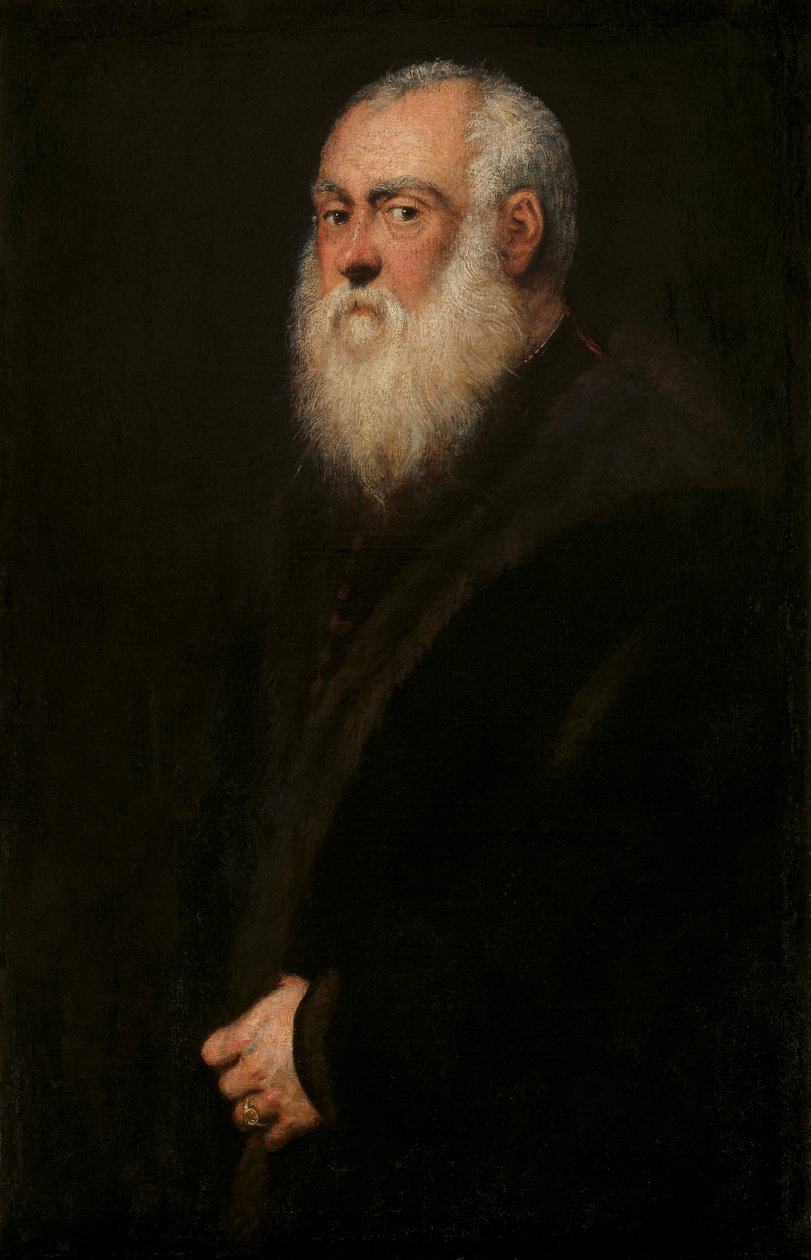 Mann mit weißem Bart von Jacopo Robusti Tintoretto