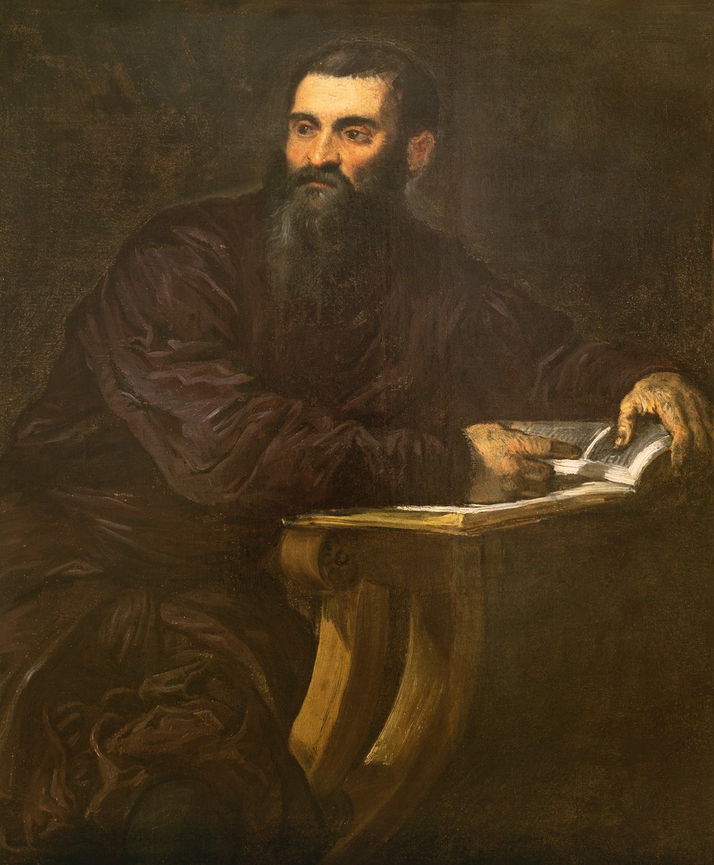 Porträt eines bärtigen Mannes mit einem Buch von Jacopo Robusti Tintoretto