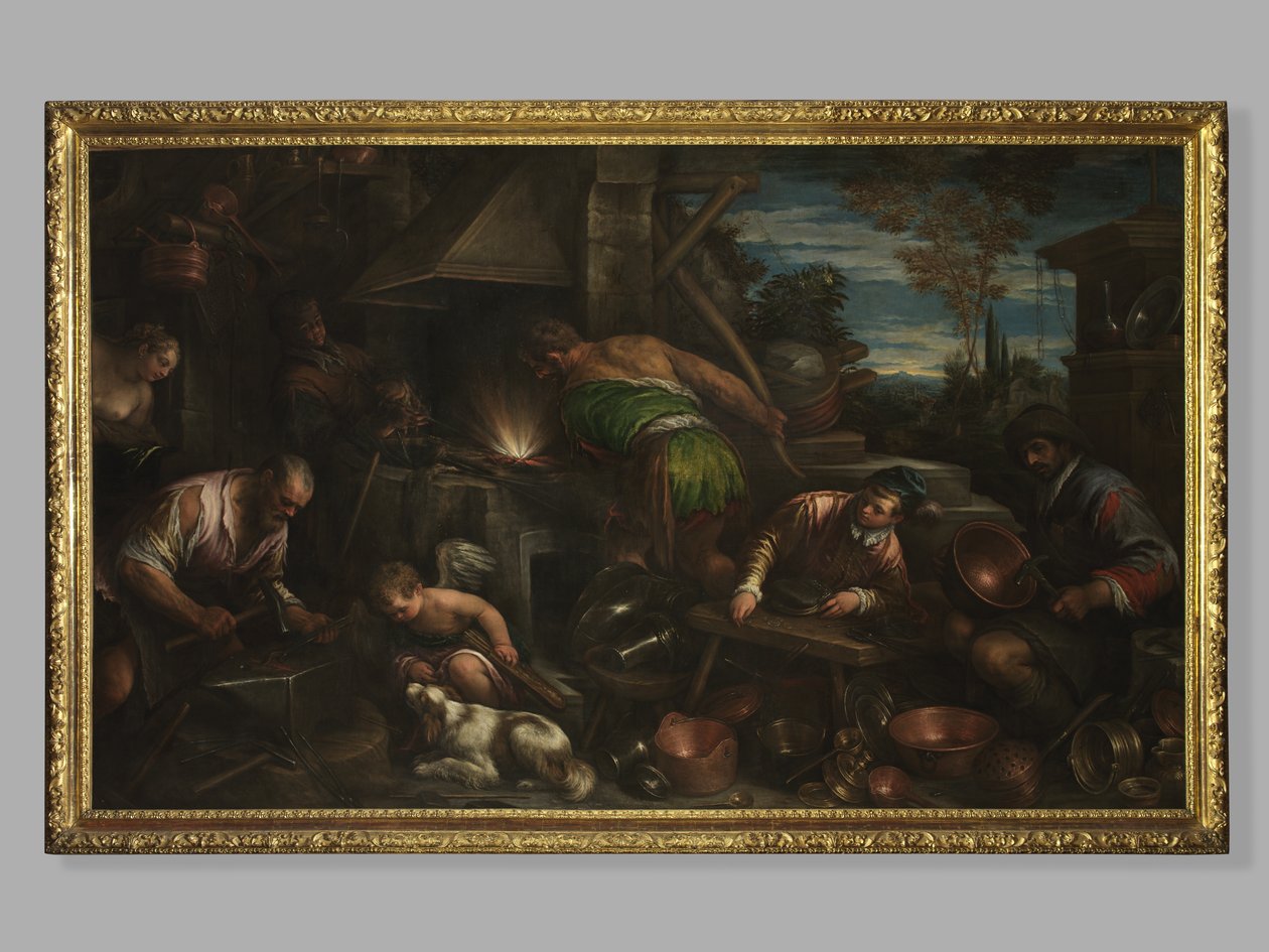 Die Schmiede des Vulkan von Jacopo Bassano