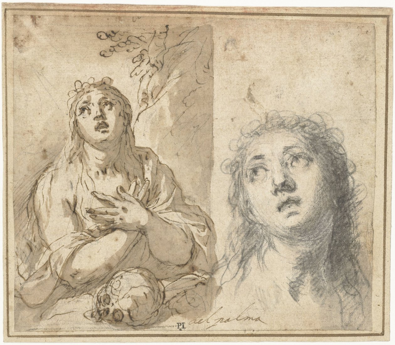 Reuige Magdalena in einer Landschaft von Jacopo Palma (il Giovane)