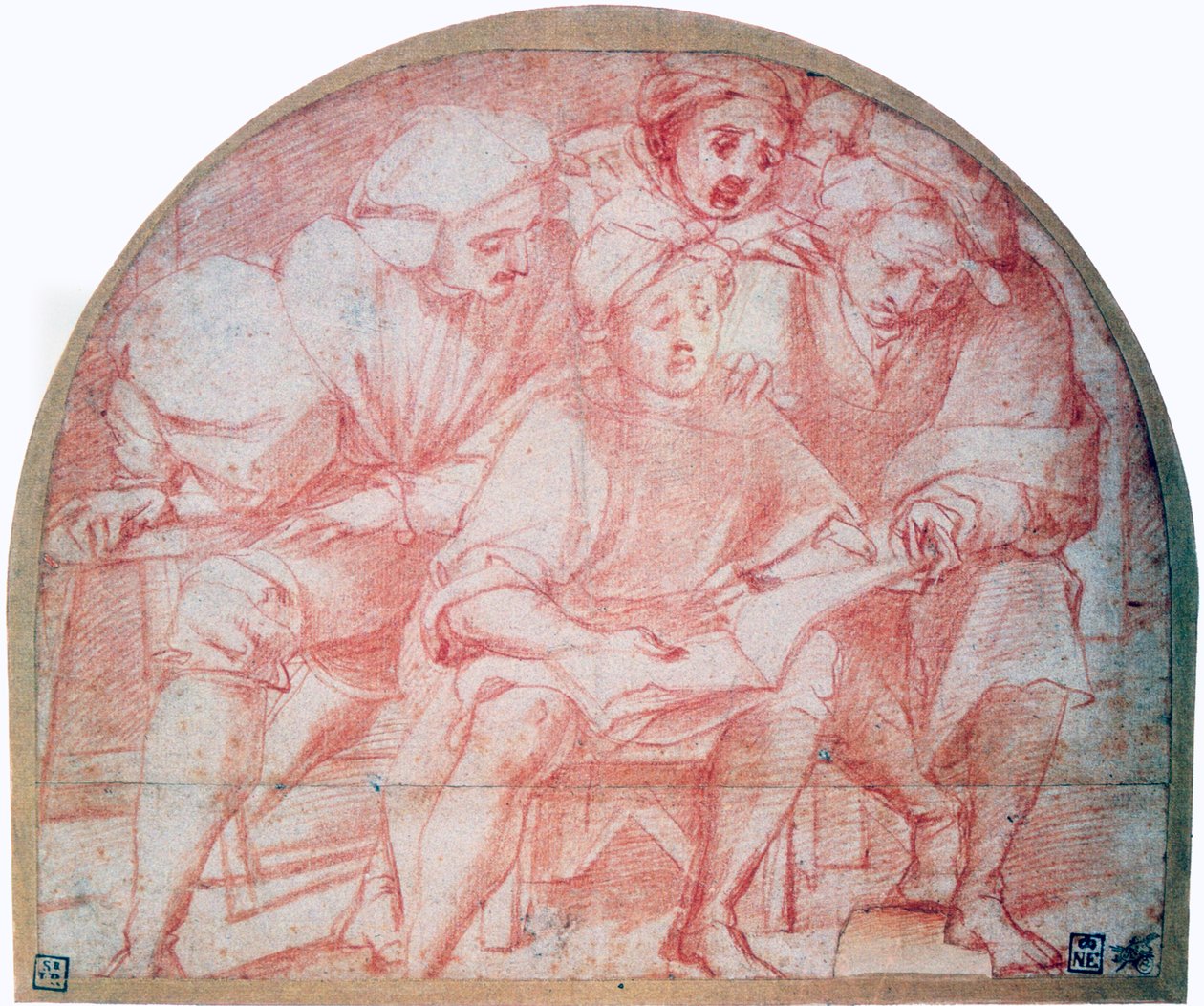 Vier Höflinge, ca. 1514-1557 von Jacopo Pontormo