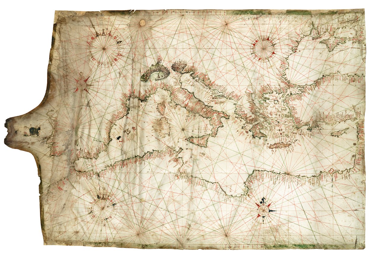 Mittelmeer und Schwarzes Meer 1546 von Jacopo Vesconte Maggiolo