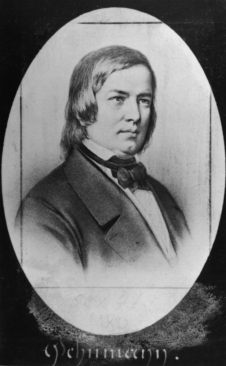 Robert Schumann (1810-56) graviert nach einem Foto von Pierre Jacotin