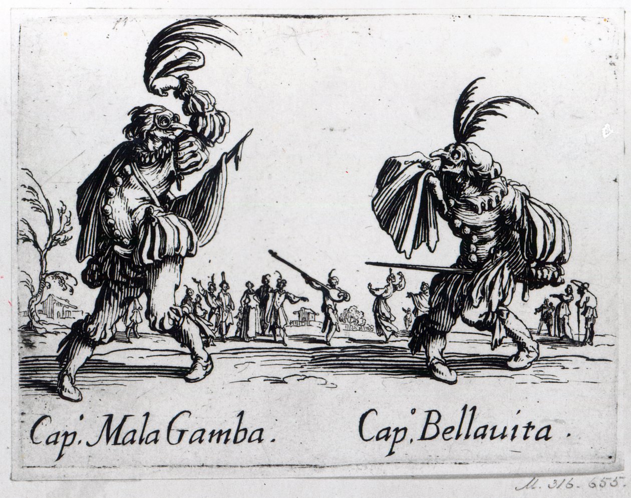 Balli de Sfessania, ca. 1622 von Jacques Callot